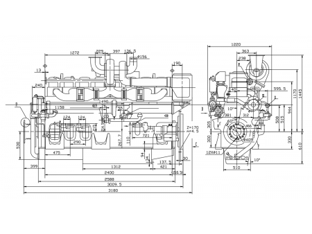 8-Cylinder Marine Engine (500~720kW)