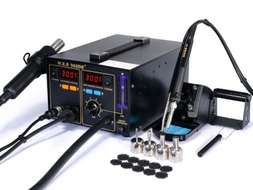 Pump Type Hot Air Soldering Rework Station with Smoke Absorber and Wind Speed Ball, Item WEP-968DB 