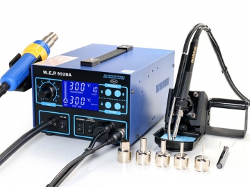 LCD Display Pump Type Hot Air Soldering Rework Station with Smoke Absorber, Item WEP-992DA