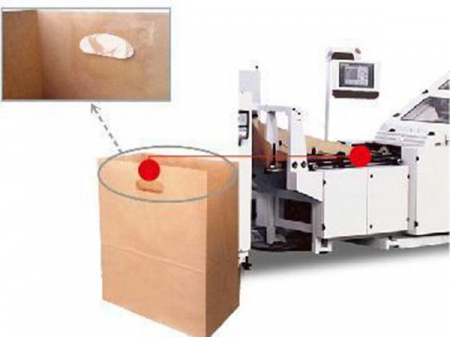 SBH330BW PAV02C Roll Fed Square Bottom Paper Bag Machine (Die Cut Handle Patch Application Unit)