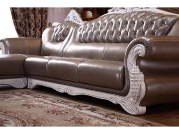 B011 Classic Leather Sectional Sofa