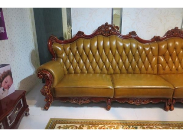 B189 Wood Frame Sectional Leather Sofa