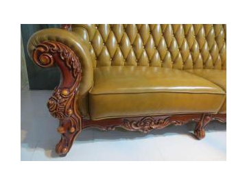 B189 Wood Frame Sectional Leather Sofa