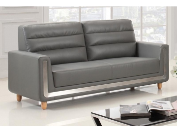 Modern Grey Leather Office Sofa