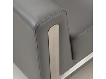 Modern Grey Leather Office Sofa