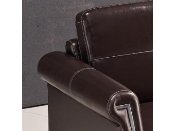 Brown Leather Office Sofa Set