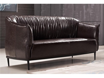 Brown Leather Office Couch