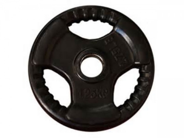 Tri-Grip Black Rubber Coated Olympic Weight Plate