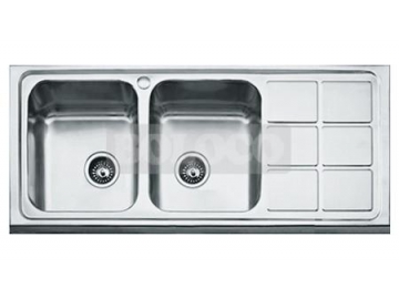 BL-975 Topmount Stainless Steel Double Bowl Kitchen Sink