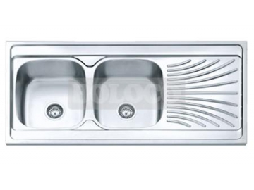 BL-853 Topmount Stainless Steel Double Bowl Kitchen Sink