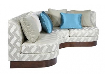 Curved Wood Corner Sectional Sofa
