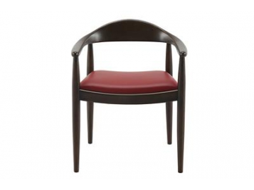 Curved Back Wood Frame Dining Room Chair