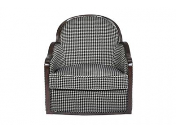 Curved Back Hotel Fabric Armchair