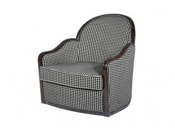 Curved Back Hotel Fabric Armchair