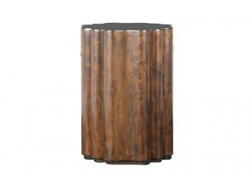Shaped Drum Wood Side Table