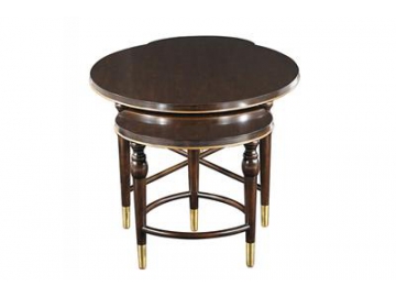 Antique Round Wood Side Table