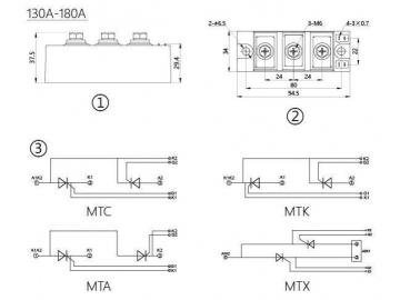 130A-180A MTC MTK MTA MTX Thyristor Switching Module