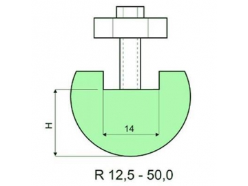 Holder for radius-tools and radius-tools R 7mm-50mm, Amada Press Brake Tooling