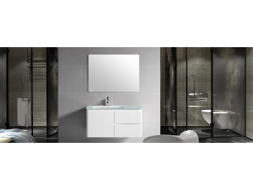 IL316 Bathroom Vanity Set with Single Glass Vanity Top