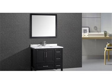 IL-6503 Black Bathroom Vanity Set with Framed Mirror