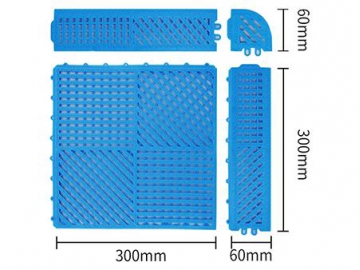 Modular Mats, Interlocking Drainage Mats for Wet Areas Such as Swimming Pools or Bathroom
