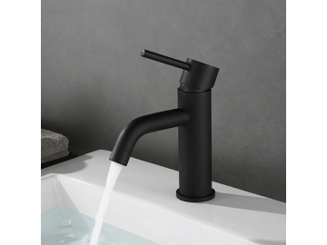 Swan handle matte black basin faucet  SW-BFS014
