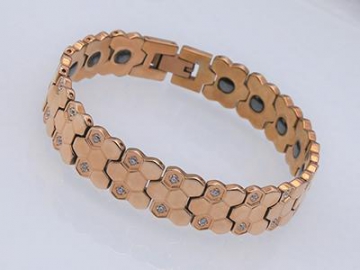 S1047-1 Healthcare Magnetic Stainless Steel Bracelet with Gold Appearance
