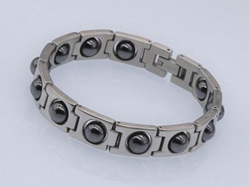 S279 Healthcare Stainless Steel Bracelet Inlaid with Black Magnetic Balls