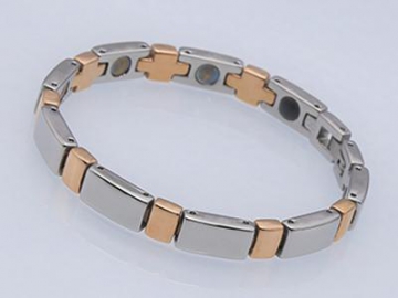 S1186 Healthcare Magnetic Stainless Steel Bracelet with Gold and Silver Appearance