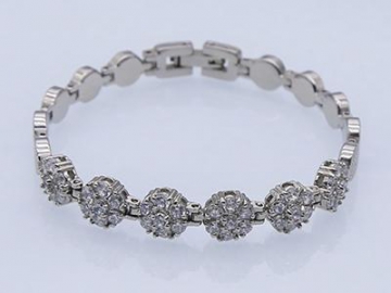 S1172 Healthcare Magnetic Stainless Steel Bracelet Inlaid with Cubic Zirconia