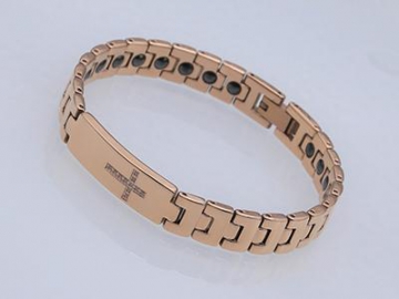 S1419-1 Healthcare Magnetic Stainless Steel Bracelet with Cubic Zirconia