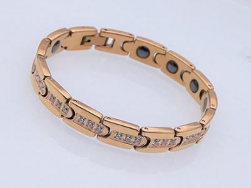 S1087 Healthcare Magnetic Stainless Steel Bracelet with Gold Appearance