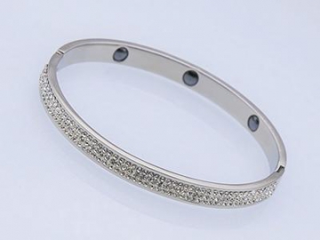 H380-1 Healthcare Stainless Steel Bracelet with White Zirconia