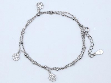925 Sterling Silver Lucky Clover Charm Bracelet for Women