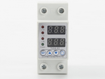 THVA-63 over and under voltage, over current protection relay, 40A 63A rated current