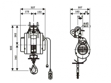 Hook Mounted Electric Hoist, HXS Series