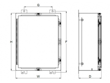 Explosion Proof Junction Box, Stainless Steel Hinged Enclosure, Wall Mount, IP66