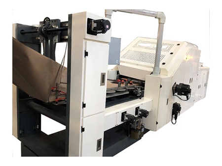 Twisted Handles Block Bottom Bag Making Machine with Inline Printing