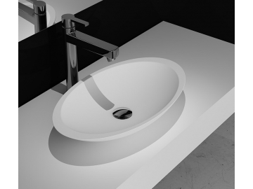 Solid Surface Artificial Stone Countertop Wash Basin PS-2206