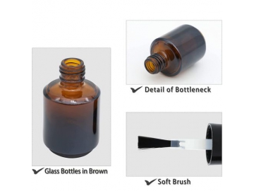 Glass Bottle with Brush Cap, SP-701