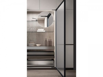 Aluminum Frame Glass Cabinet Door with Concealed Hinge
