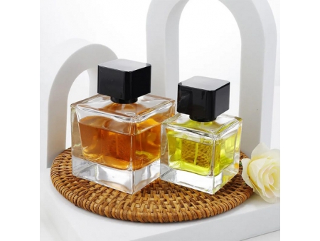 Clear Square Perfume Bottle, JS