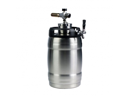 5L Stainless Steel Double Wall Vacuum Insulated Beer Keg with Dispenser Tap