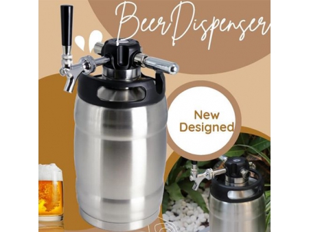 5L Stainless Steel Vacuum Insulated Beer Keg with Dispenser Tap