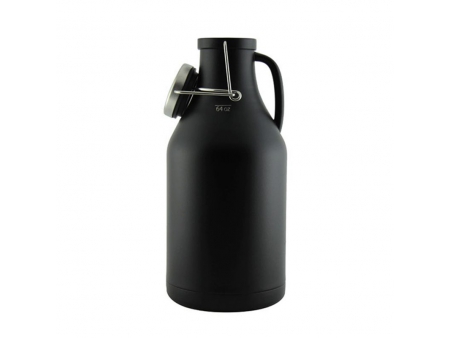 1.89L Black Double Wall Vacuum Insulated Flip Top Growler