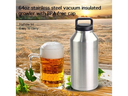 1.89L Double Wall Wide Mouth Growler with Chug Cap