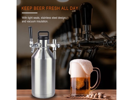 3.8L Double Wall Wide Mouth Growler with Screw Lid