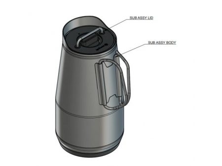1.9L Double Wall Insulated Growler with Lid & Foldable Handle