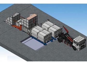 Horizontal Split Compactor Trash Transfer Station (Mobile Garbage Bin)