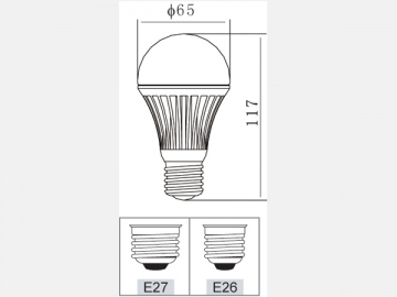 9W Ceramic LED Light Bulb